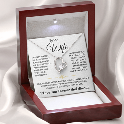 Forever and Always – To My Wife Heart Necklace