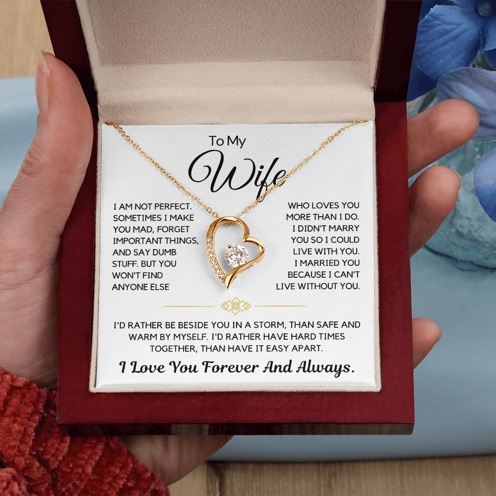 Forever and Always – To My Wife Heart Necklace