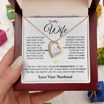 To My Wife – My Missing Piece Heart Necklace
