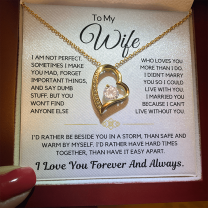 Forever and Always – To My Wife Heart Necklace