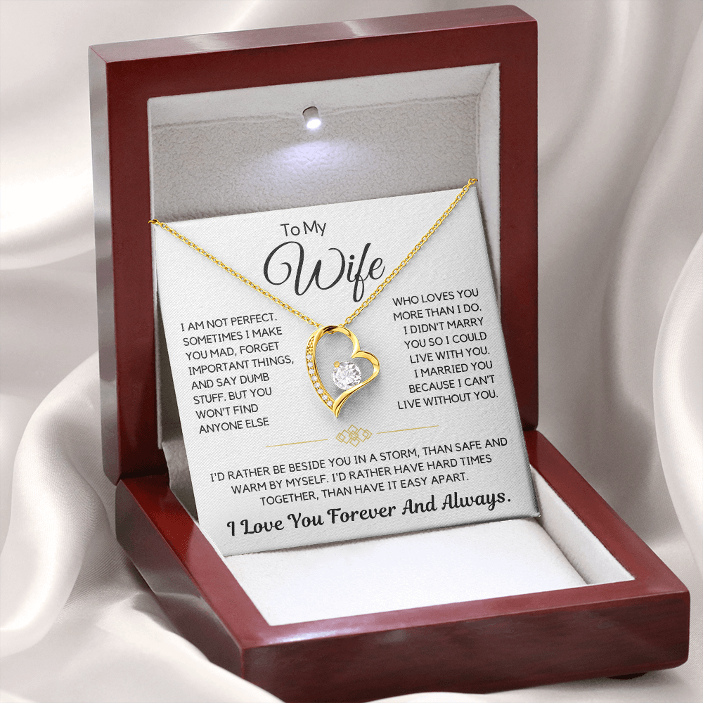 Forever and Always – To My Wife Heart Necklace