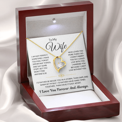 Forever and Always – To My Wife Heart Necklace