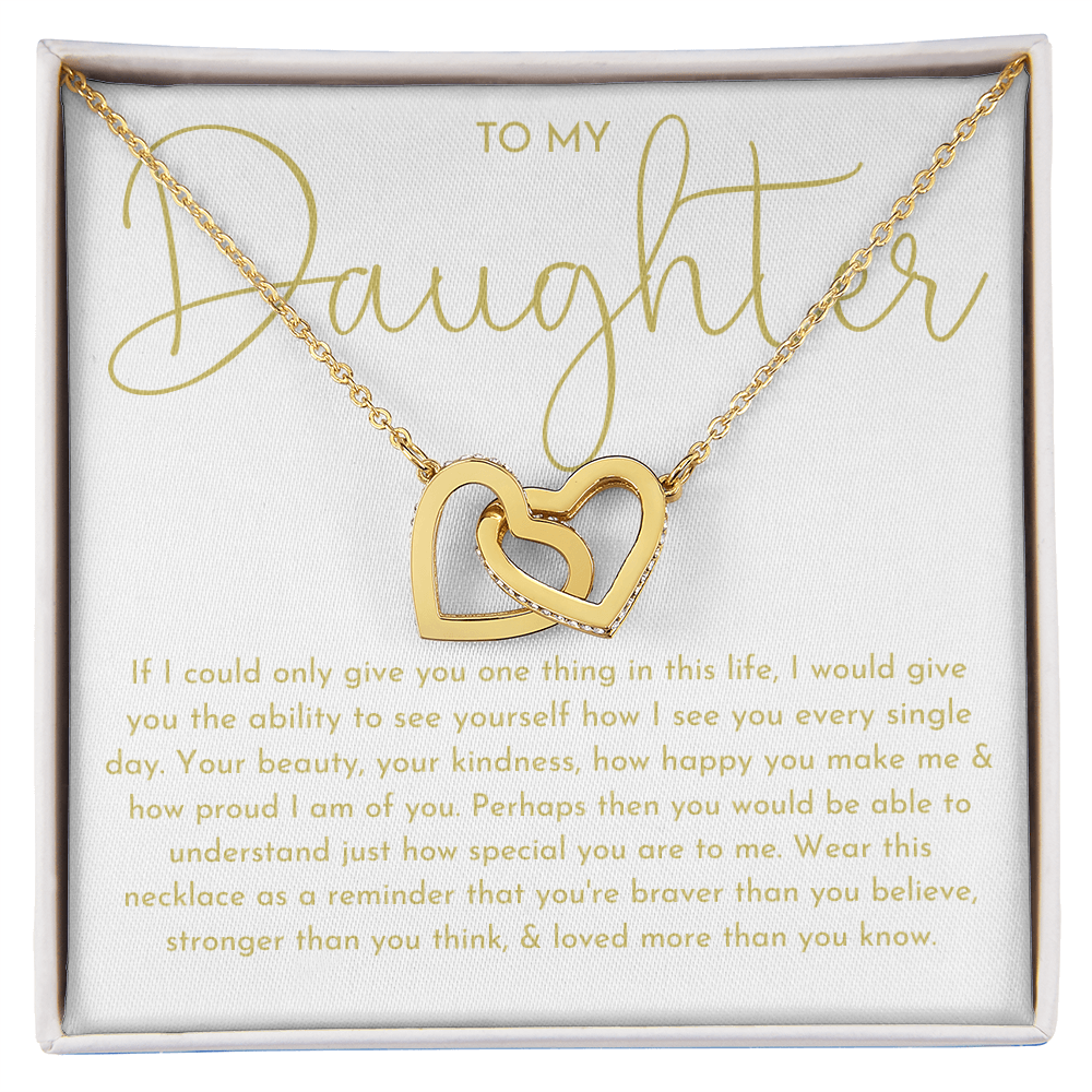 To My Daughter Necklace, Daughter Gift (White background)
