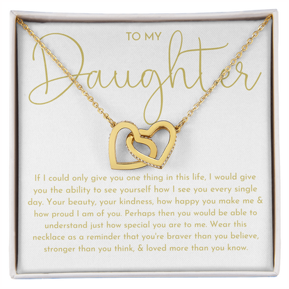 To My Daughter Necklace, Daughter Gift (White background)