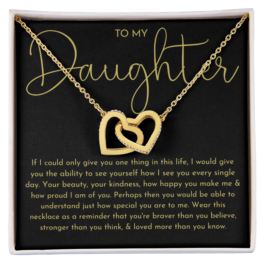 To My Daughter Necklace, Daughter Gift (Black background)