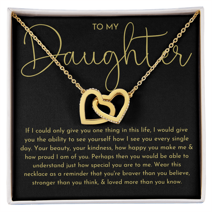 To My Daughter Necklace, Daughter Gift (Black background)