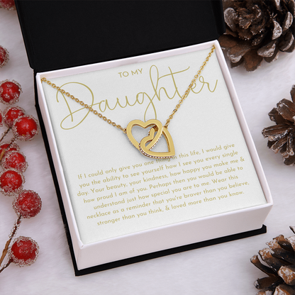 To My Daughter Necklace, Daughter Gift (White background)