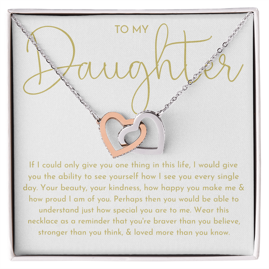 To My Daughter Necklace, Daughter Gift (White background)