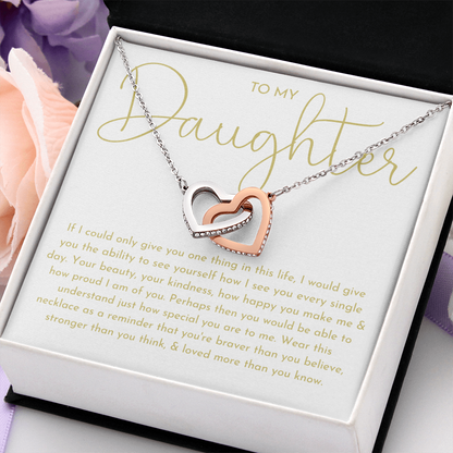 To My Daughter Necklace, Daughter Gift (White background)