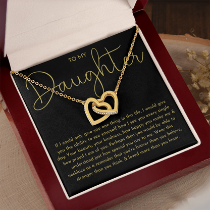 To My Daughter Necklace, Daughter Gift (Black background)