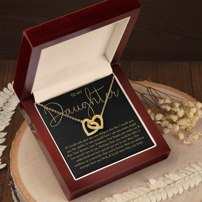 To My Daughter Necklace, Daughter Gift (Black background)