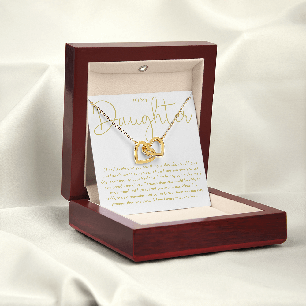 To My Daughter Necklace, Daughter Gift (White background)