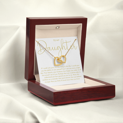 To My Daughter Necklace, Daughter Gift (White background)