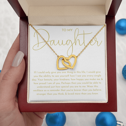 To My Daughter Necklace, Daughter Gift (White background)