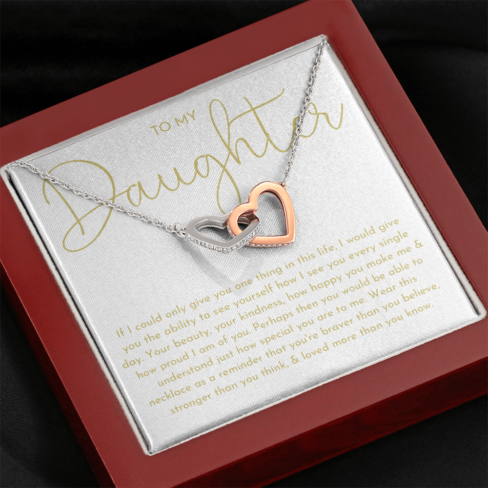 To My Daughter Necklace, Daughter Gift (White background)