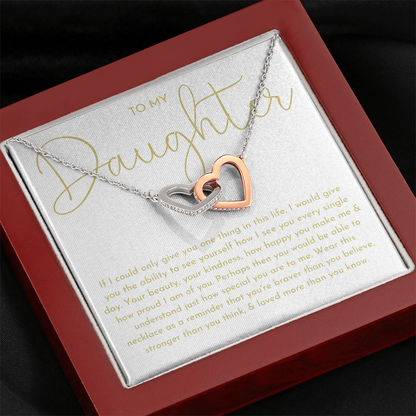To My Daughter Necklace, Daughter Gift (White background)