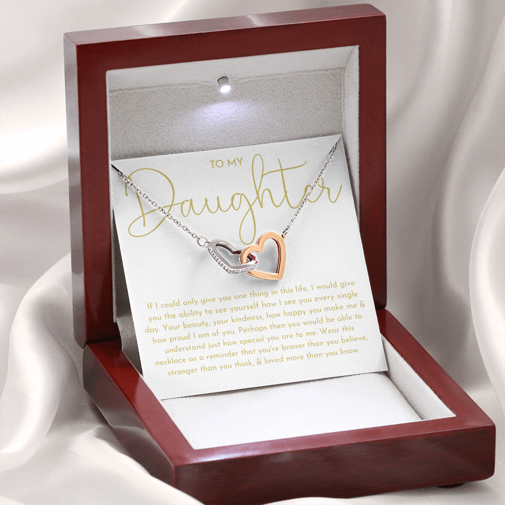 To My Daughter Necklace, Daughter Gift (White background)