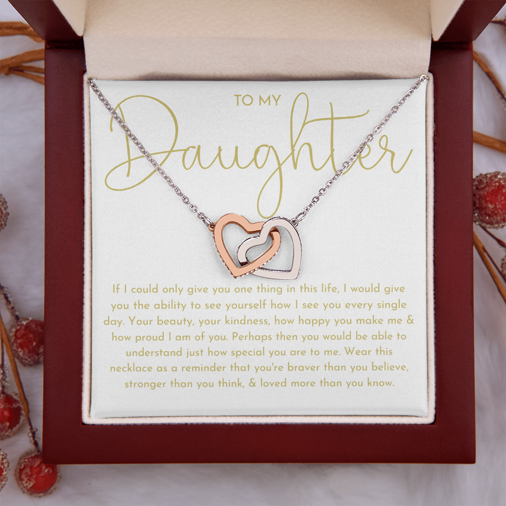 To My Daughter Necklace, Daughter Gift (White background)