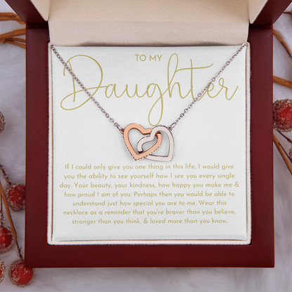 To My Daughter Necklace, Daughter Gift (White background)
