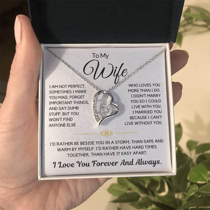 Forever and Always – To My Wife Heart Necklace