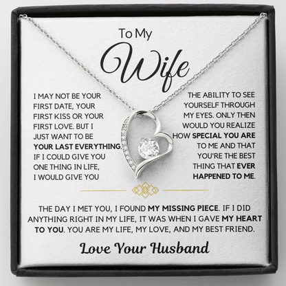 To My Wife – My Missing Piece Heart Necklace
