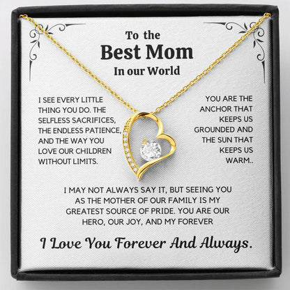 To The Best Mom In Our World –  Mother's Day Gift