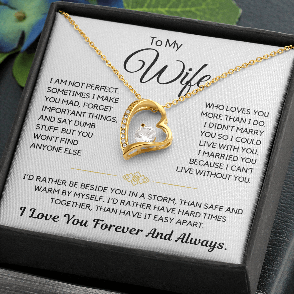 Forever and Always – To My Wife Heart Necklace